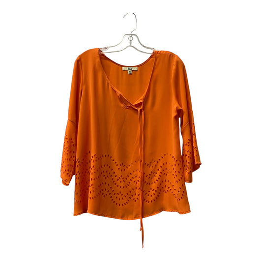 Top 3/4 Sleeve By Ya In Orange, Size:M