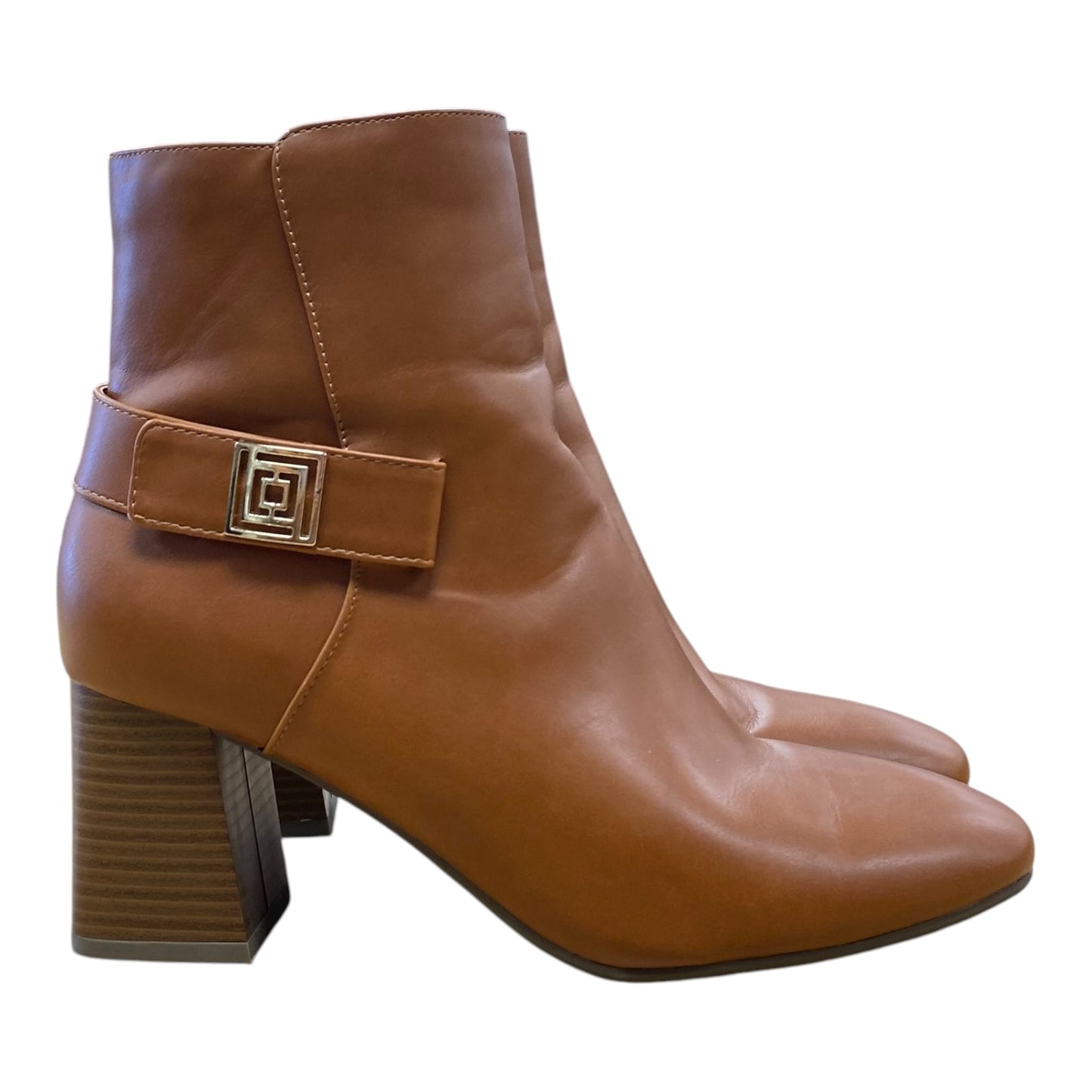 Boots Ankle Heels By Liz Claiborne In Brown, Size:7.5