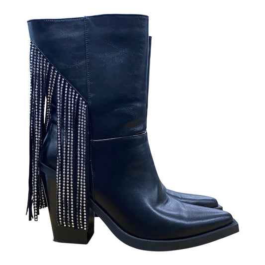 Boots Mid-Calf Heels By Simmi London In Black, Size:9