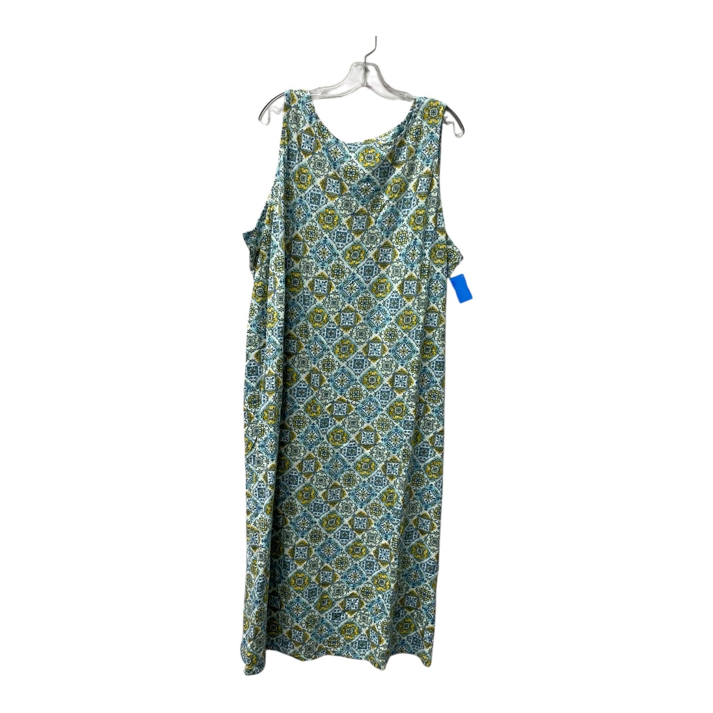 Dress Casual Maxi By Denim And Company In Blue & Yellow, Size:3