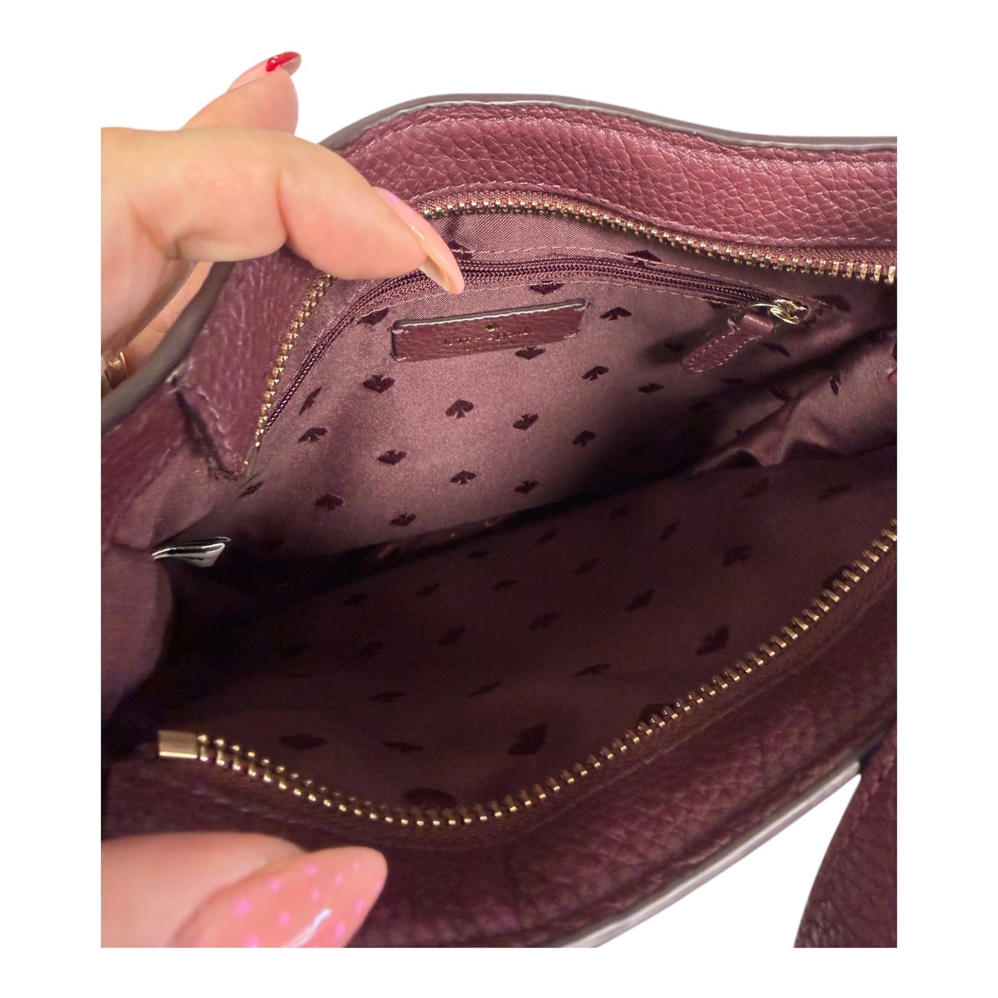 Crossbody Designer By Kate Spade In Maroon, Size:Medium