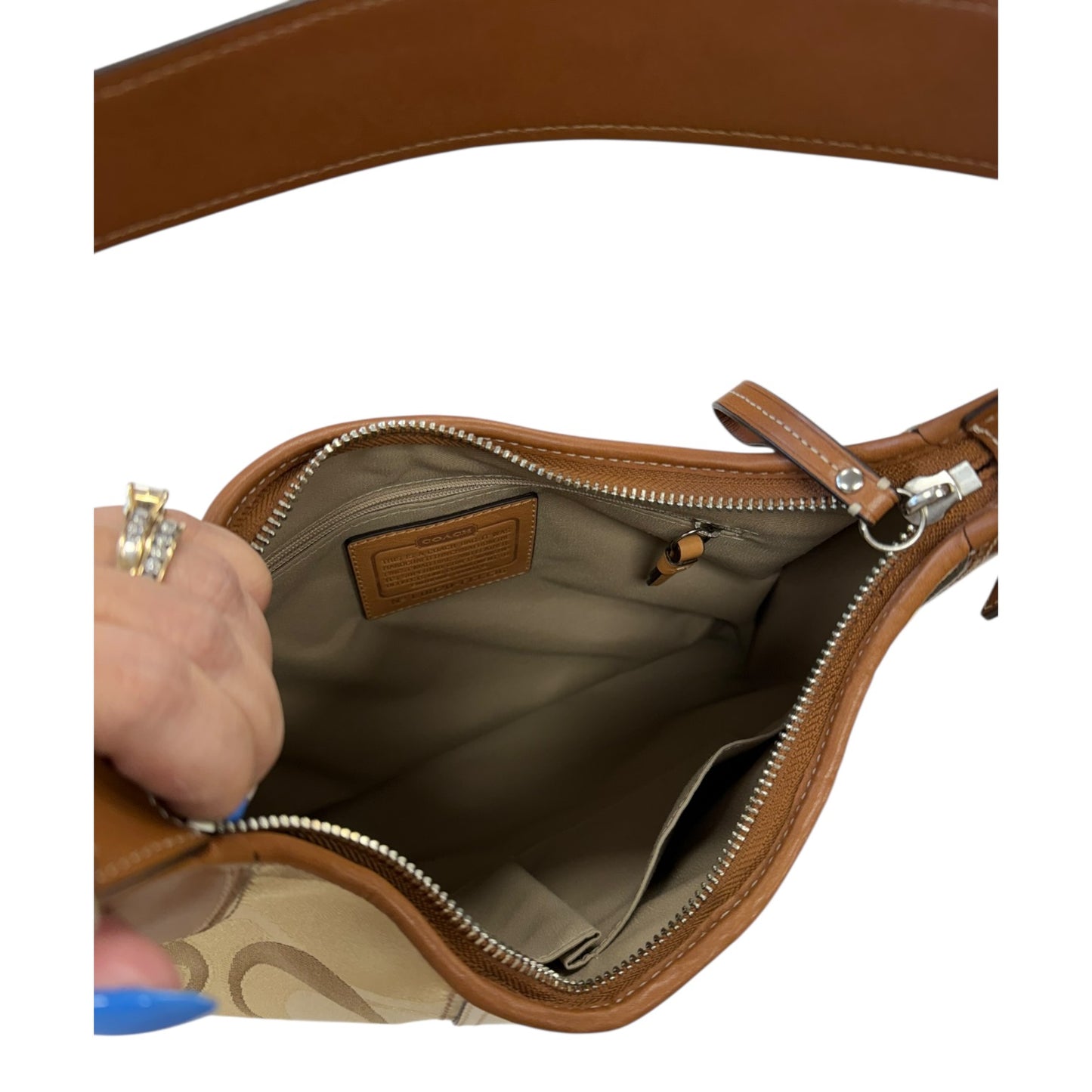 Handbag Designer By Coach In Brown, Size:Medium