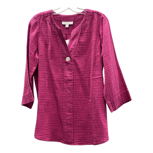 Top 3/4 Sleeve By J. Jill In Pink, Size:Sp