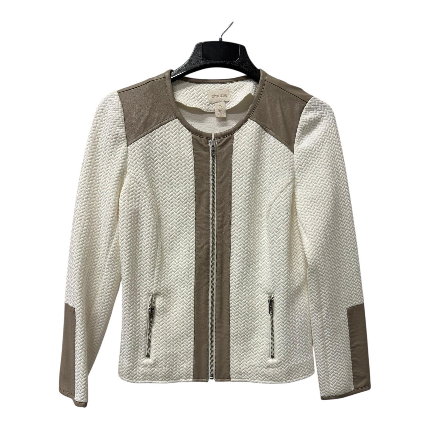 Jacket Other By Chicos In Cream, Size:Xs