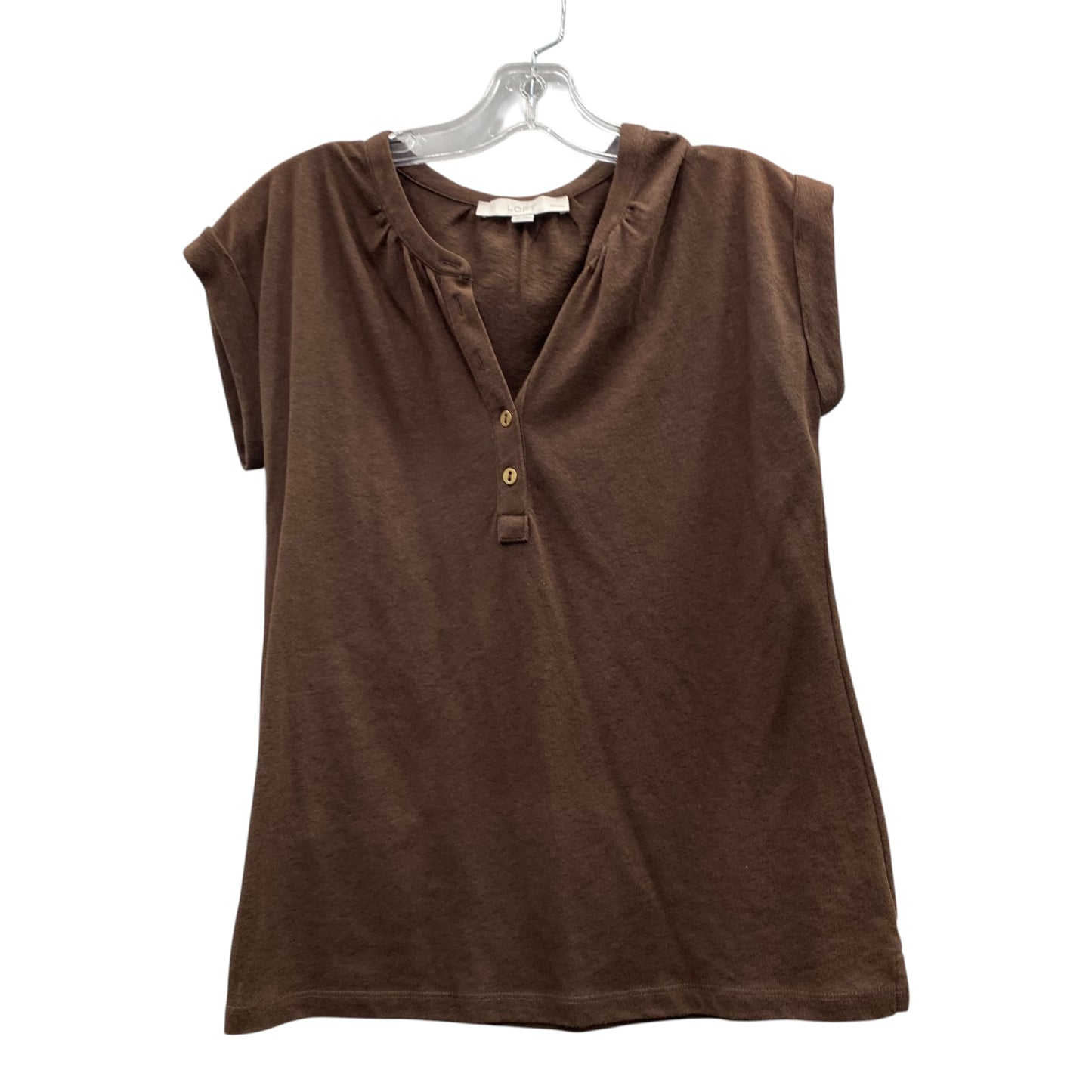 Top Ss By Loft In Brown, Size:Xsp