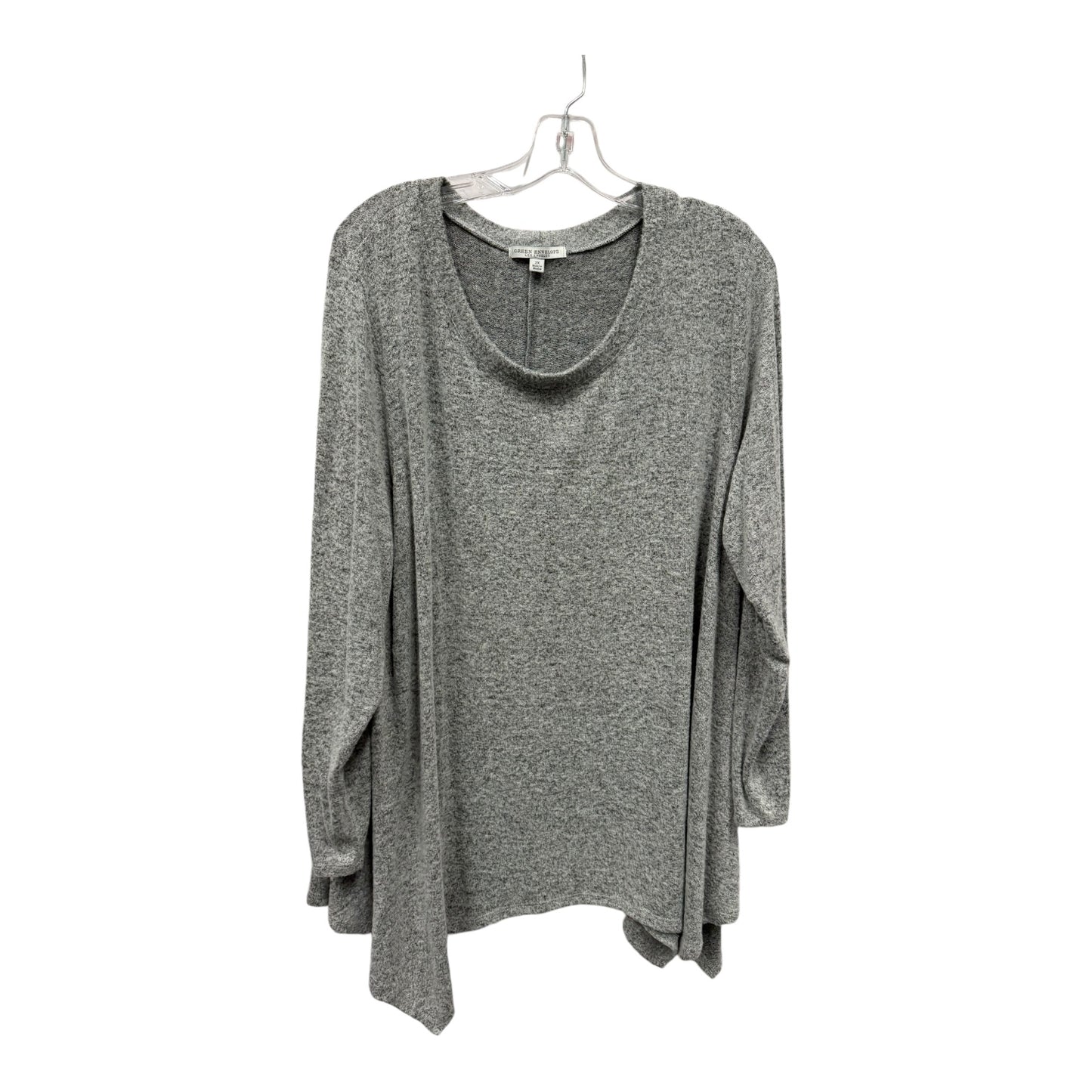 Top Ls By Green Envelope In Grey, Size:2X