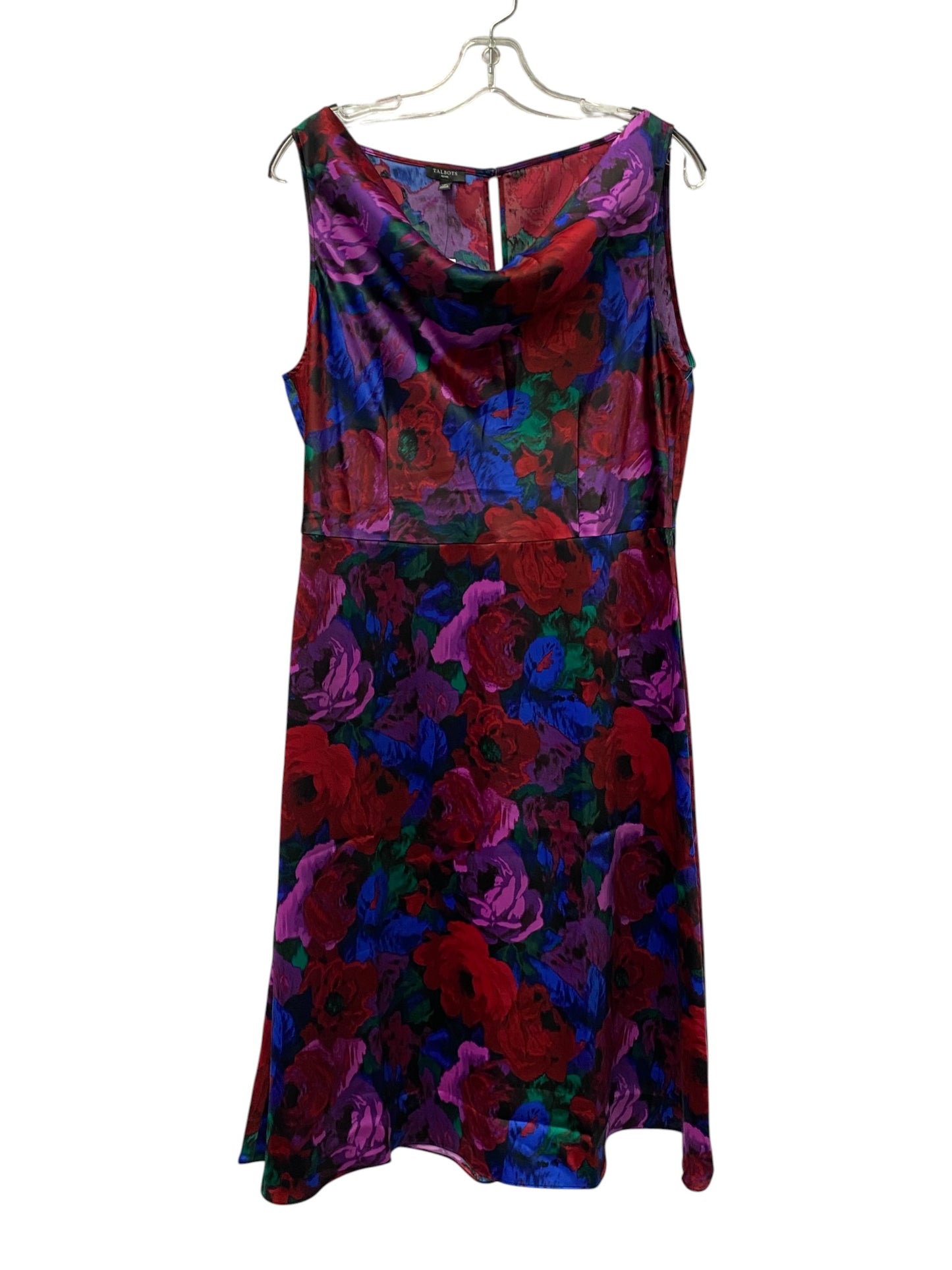 Dress Casual Midi By Talbots In Blue & Red, Size:Lp