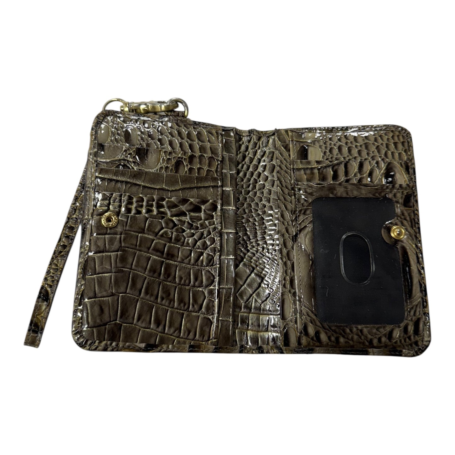 Wristlet Designer By Brahmin In Grey, Size:Medium