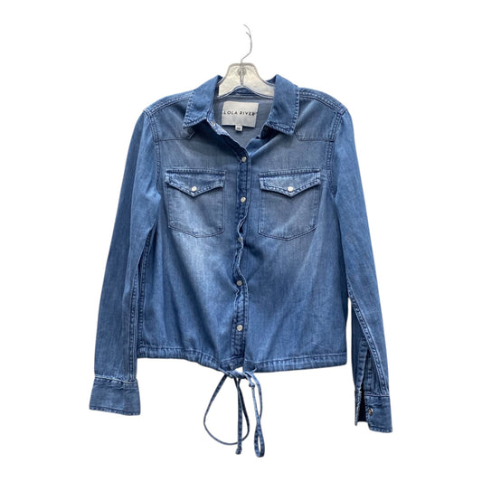 Top Ls By Lola River In Blue Denim, Size:Xs