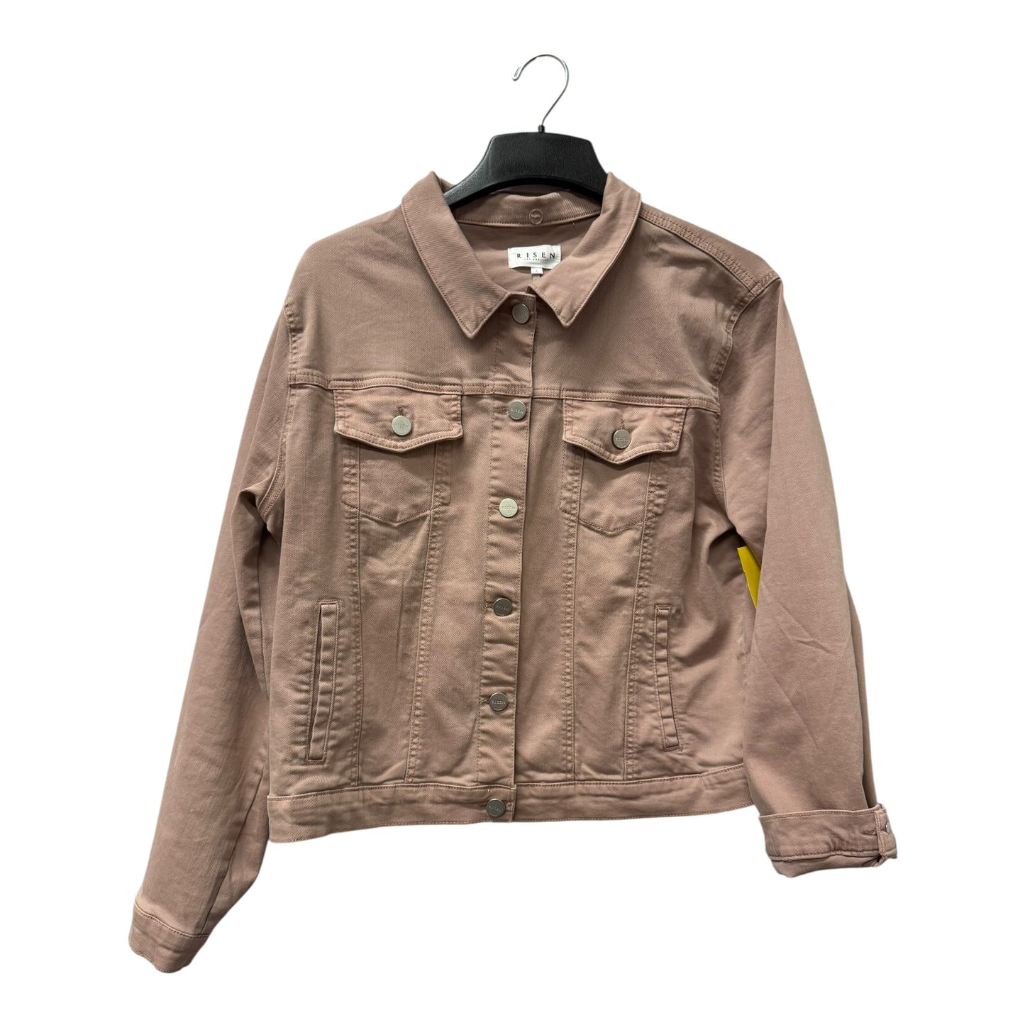 Jacket Denim By Risen In Pink Denim, Size:L