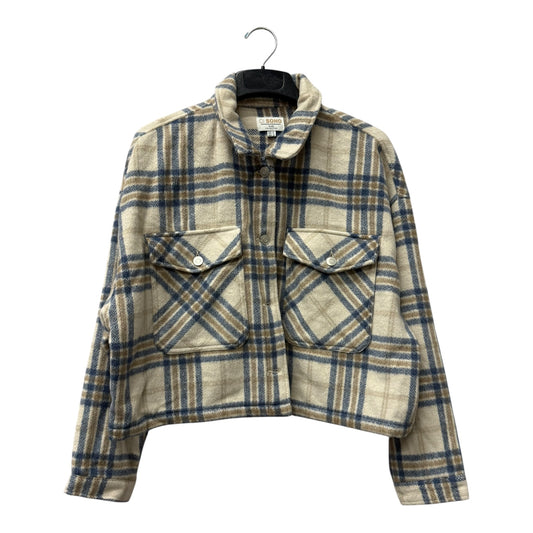 Jacket Shirt By Ci Sono In Blue & Cream, Size:Xl