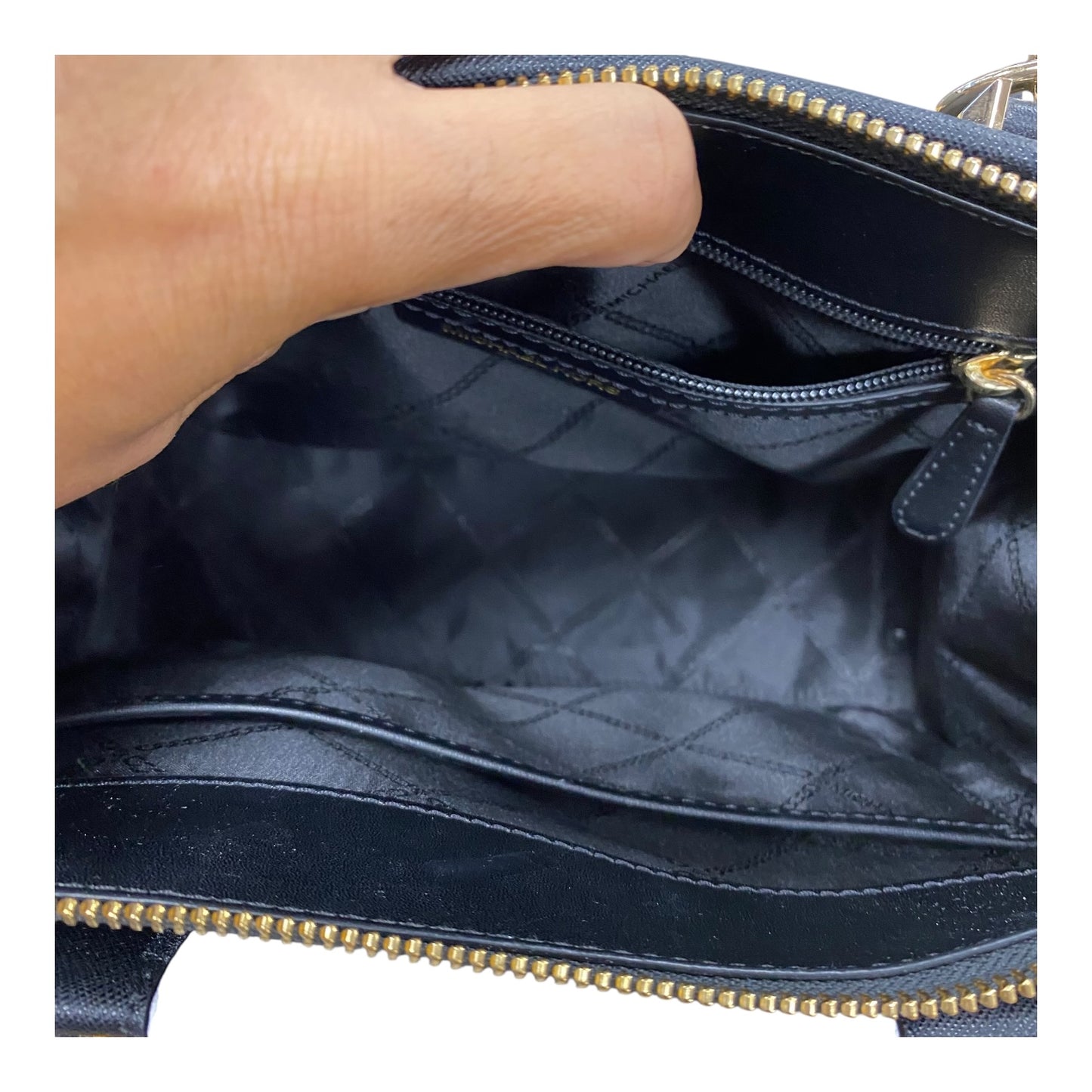 Handbag Designer By Michael Kors In Black & White, Size:Medium