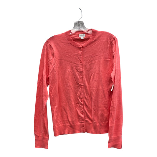Sweater Cardigan By J. Crew In Coral, Size:L