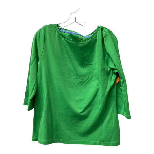 Top 3/4 Sleeve Basic By Talbots In Green, Size:Xl