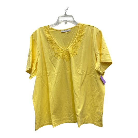 Top Ss Basic By Susan Graver In Yellow, Size:2X