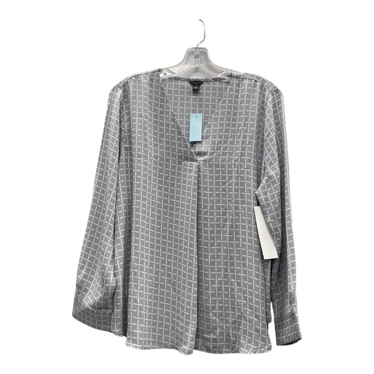 Top Ls By Ann Taylor In Grey & White, Size:Xlp