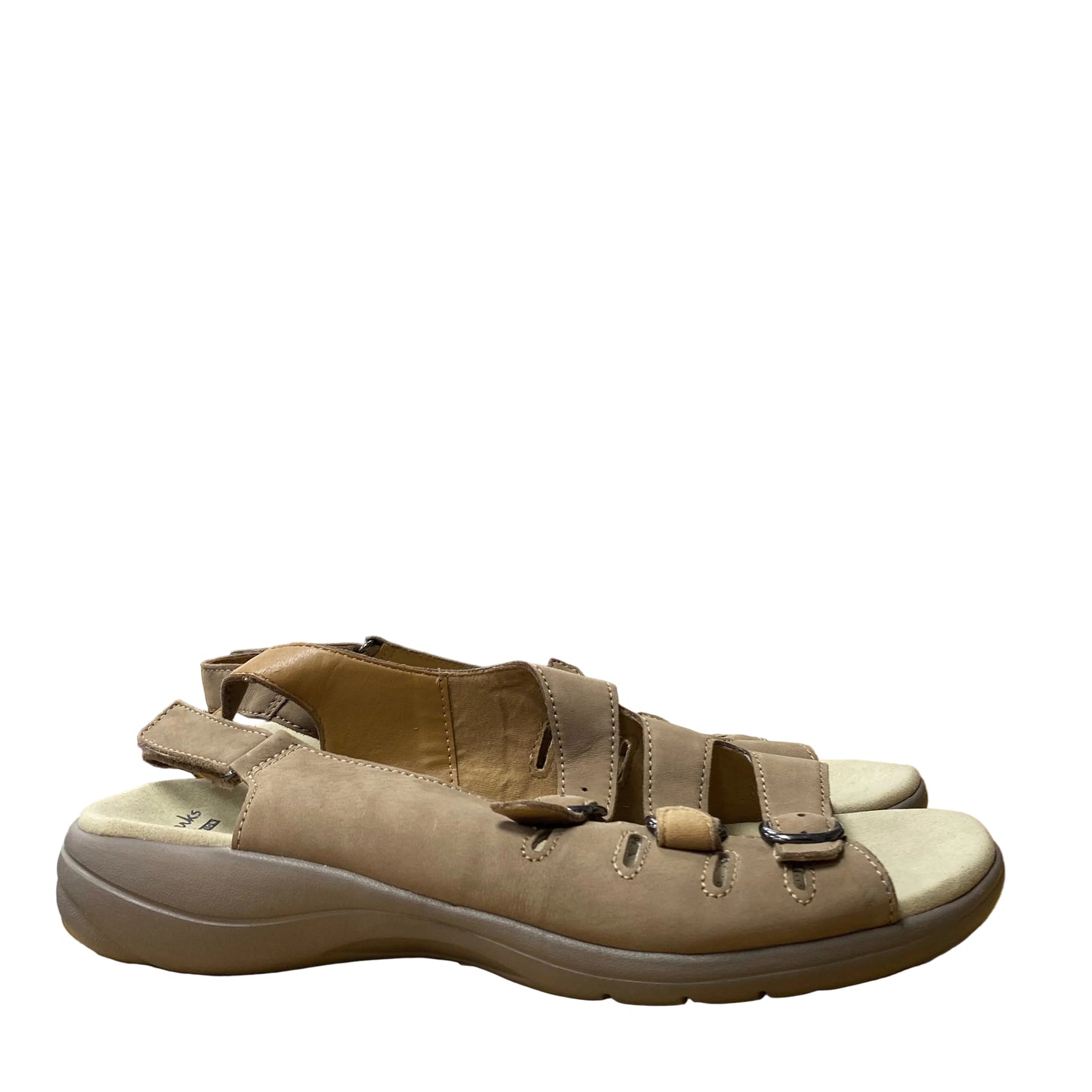 Sandals Flats By Clarks In Tan, Size:8.5