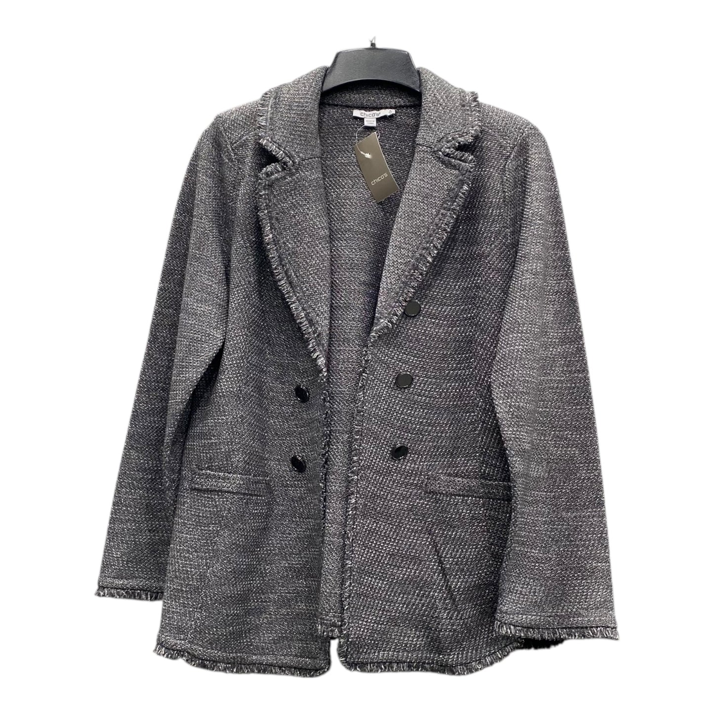 Blazer By Chicos In Silver, Size:L