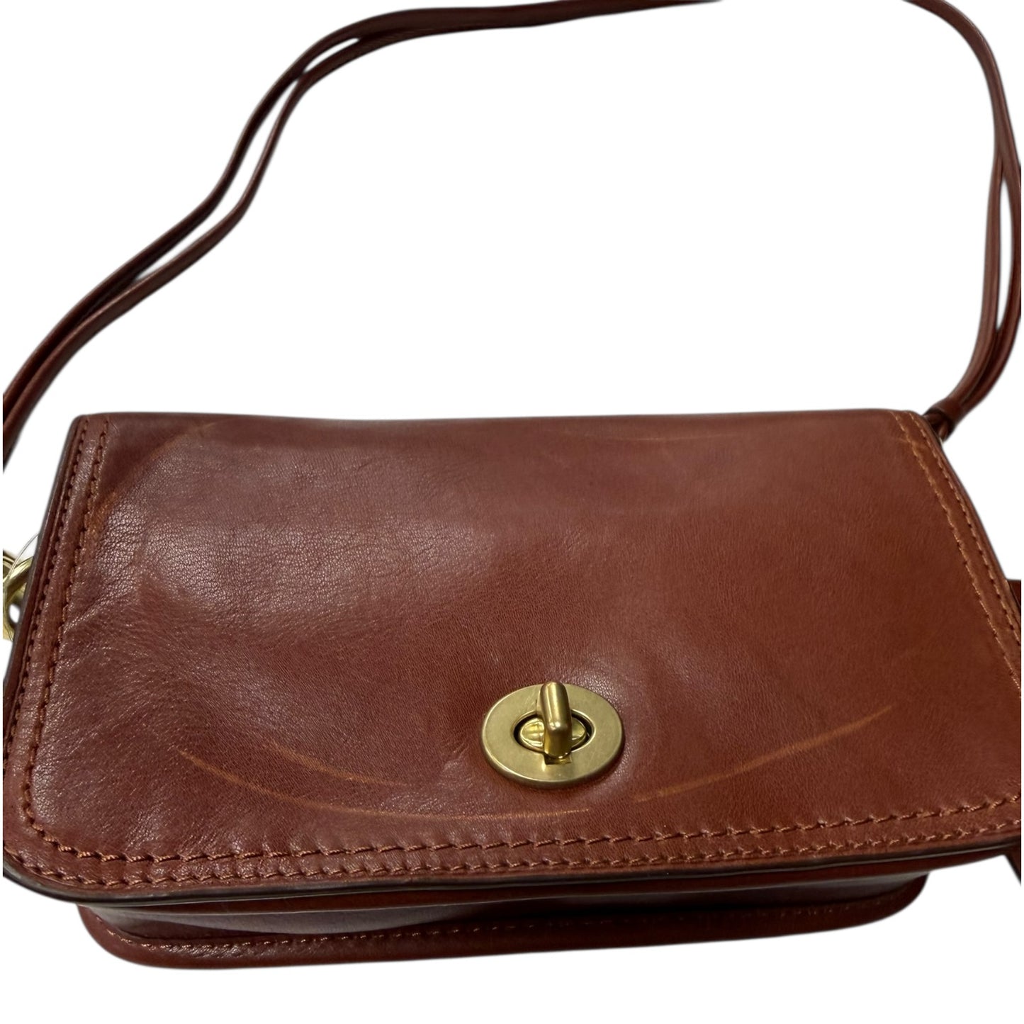 Crossbody Designer By Coach In Brown, Size:Small