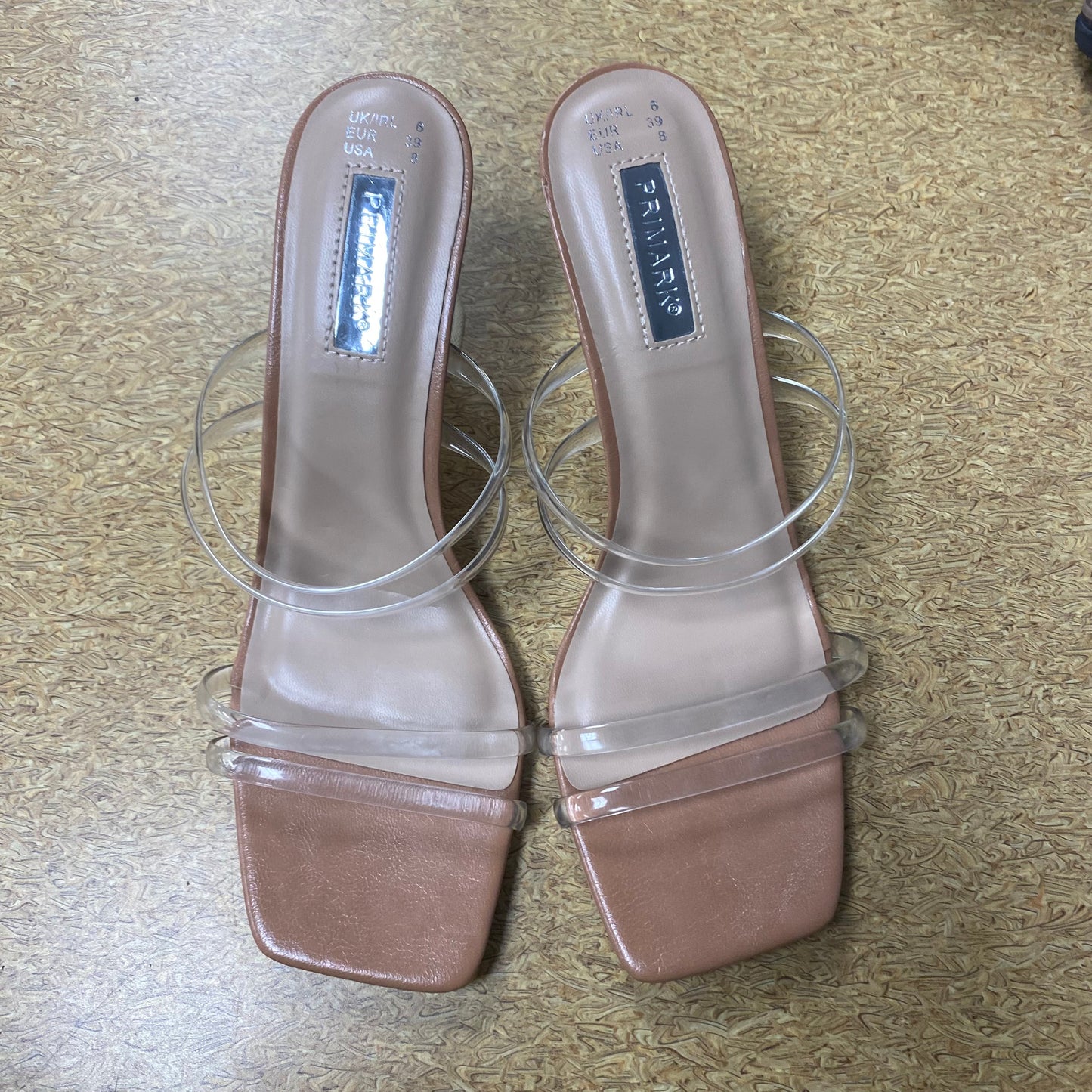 Sandals Heels Kitten By Primark In Clear, Size:8