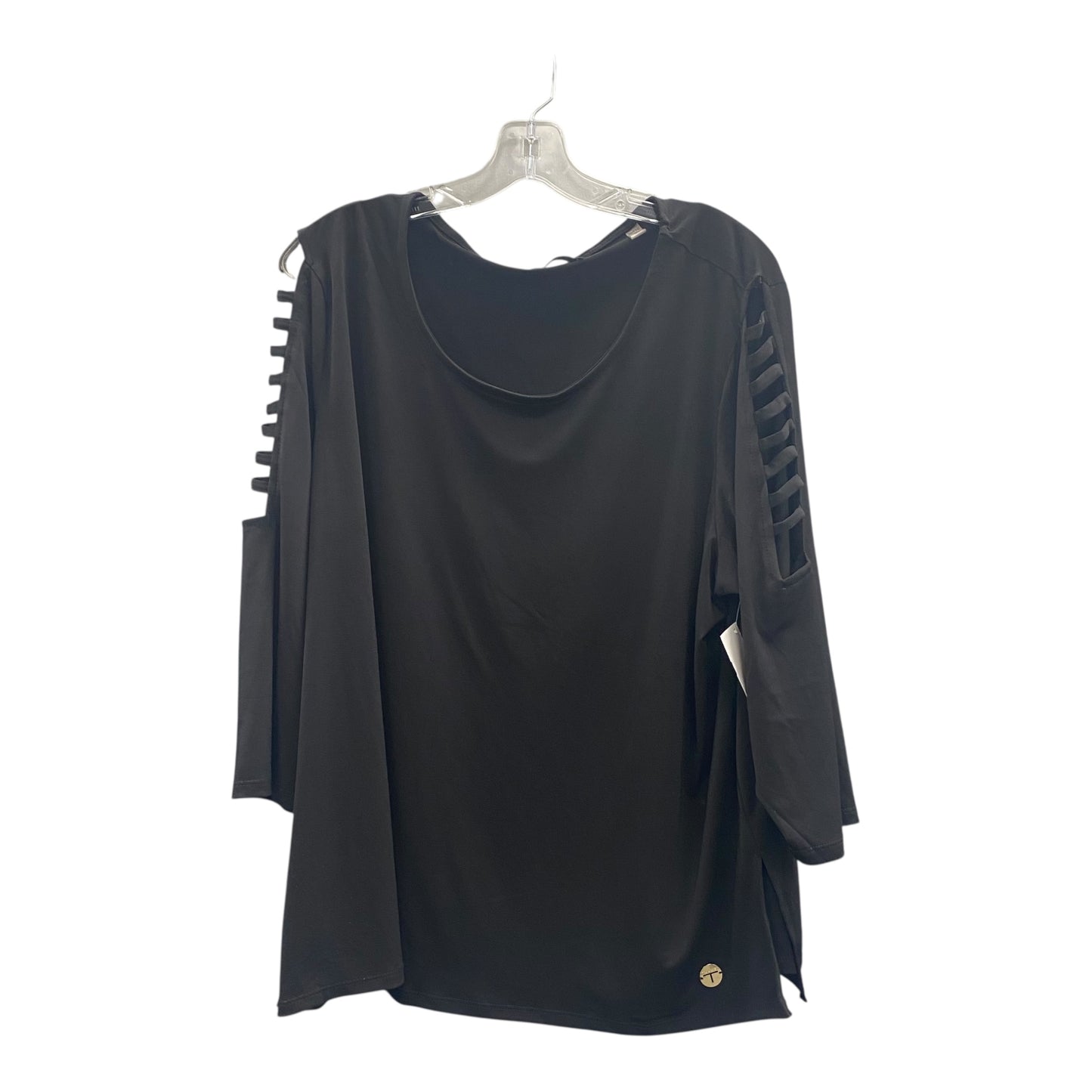 Top Ls By Tahari By Arthur Levine In Black, Size:2X