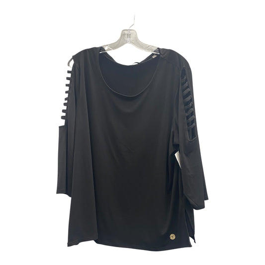Top Ls By Tahari By Arthur Levine In Black, Size:2X