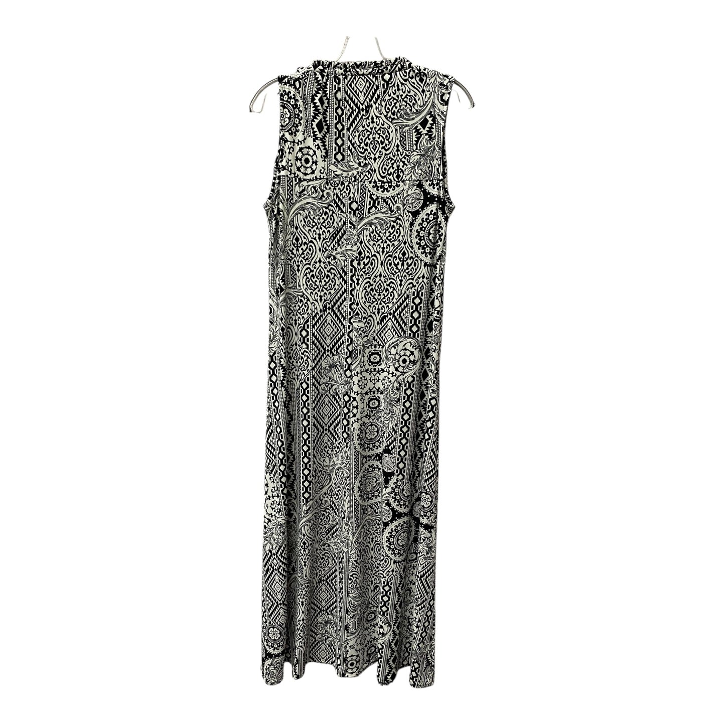 Dress Casual Maxi By Chicos In Black & White, Size:M