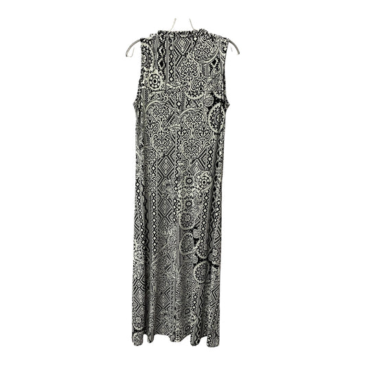Dress Casual Maxi By Chicos In Black & White, Size:M