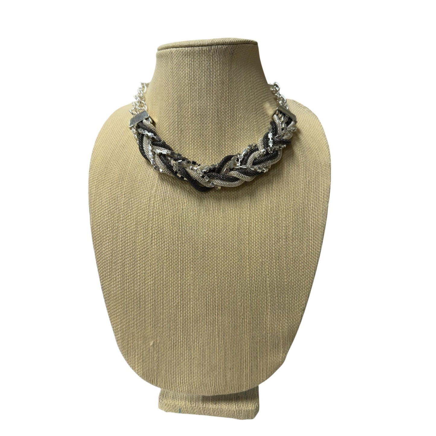 Necklace Statement  In Black & Silver