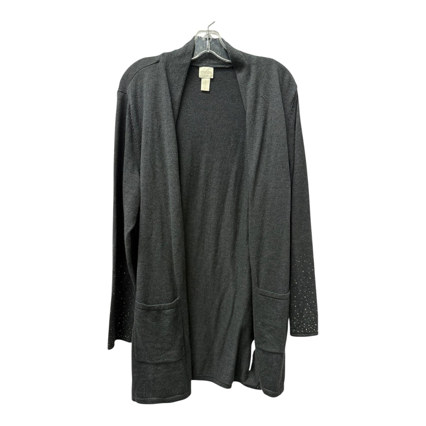 Sweater Cardigan By Chicos In Grey, Size:Xl