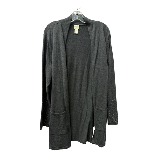 Sweater Cardigan By Chicos In Grey, Size:Xl