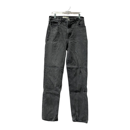 Jeans Straight By Abercrombie And Fitch In Grey Denim, Size:6