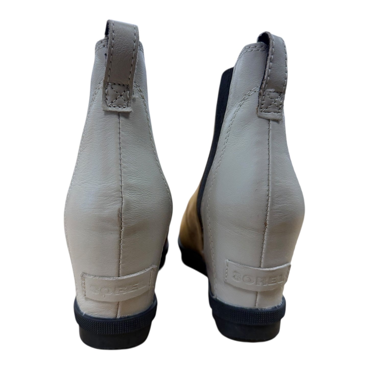 Boots Ankle Flats By Sorel In Brown & Cream, Size:8.5