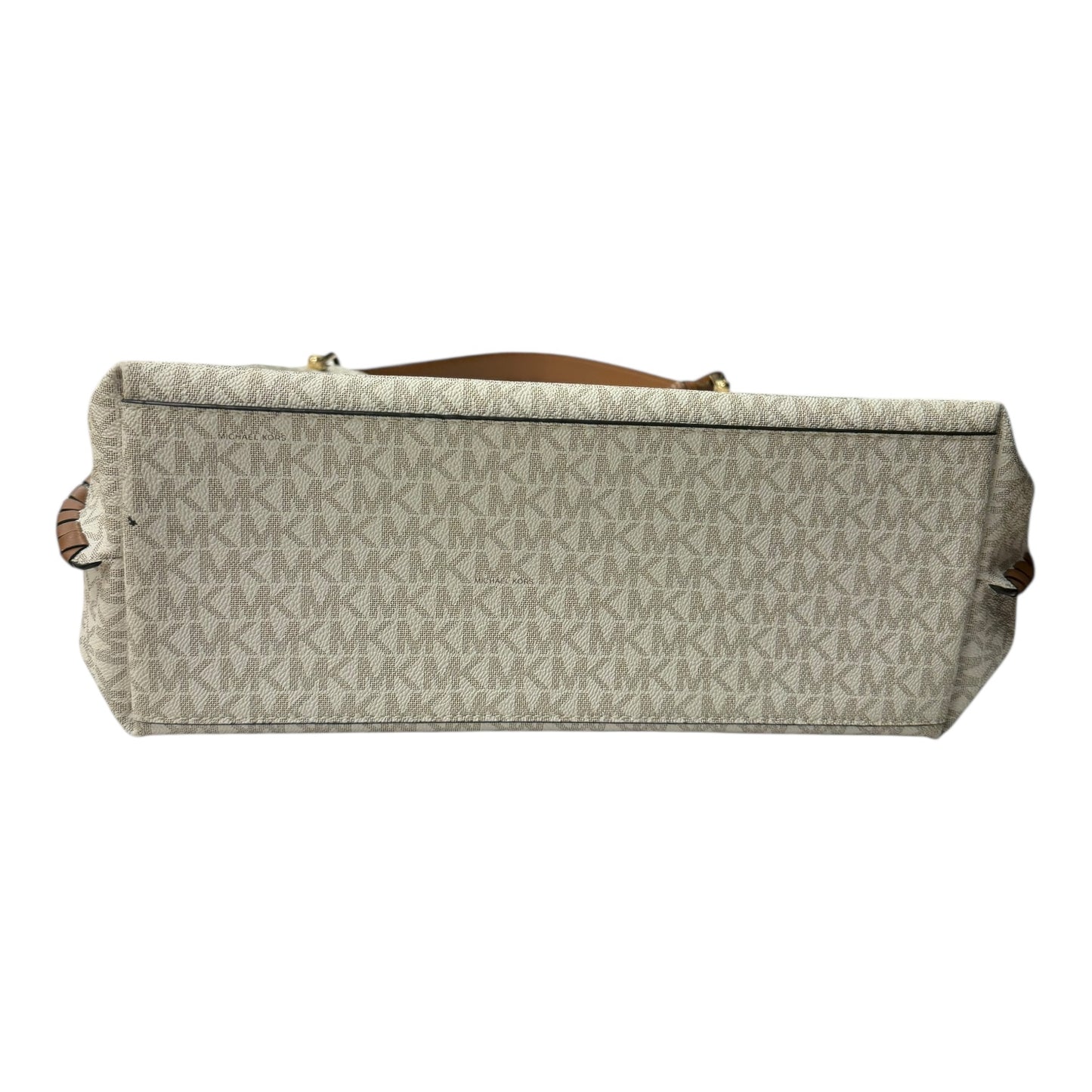 Handbag Designer By Michael Kors In Cream & Tan, Size:Medium