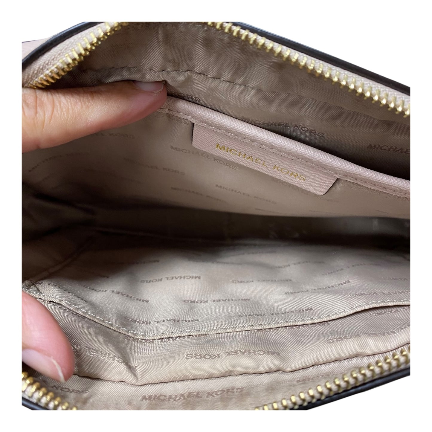 Crossbody Designer By Michael Kors In Tan, Size:Medium