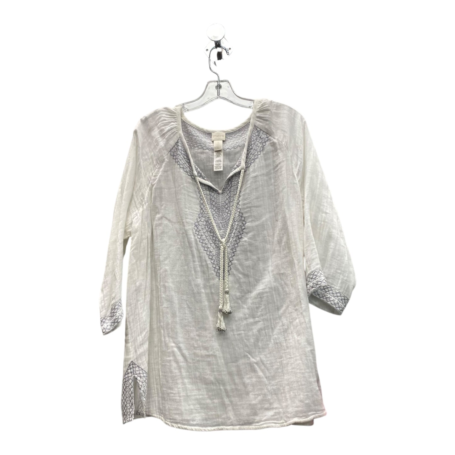 Top 3/4 Sleeve By Chicos In White, Size:Xl