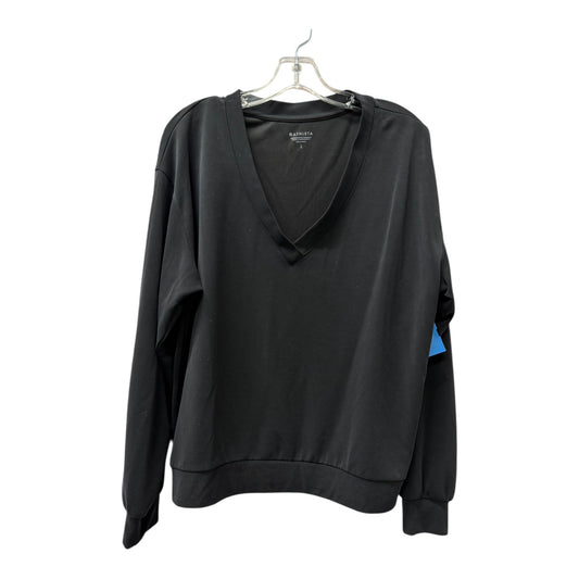 Athletic Top Ls Collar By Athleta In Black, Size:L