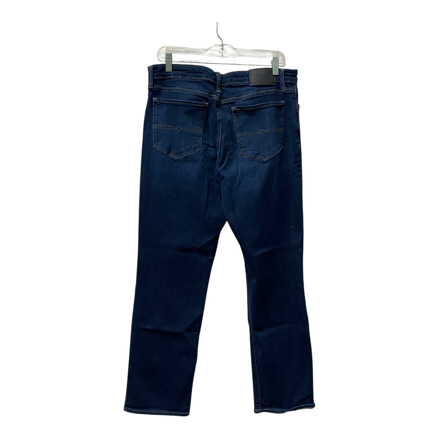 Jeans Straight By Lucky Brand In Blue Denim, Size:14