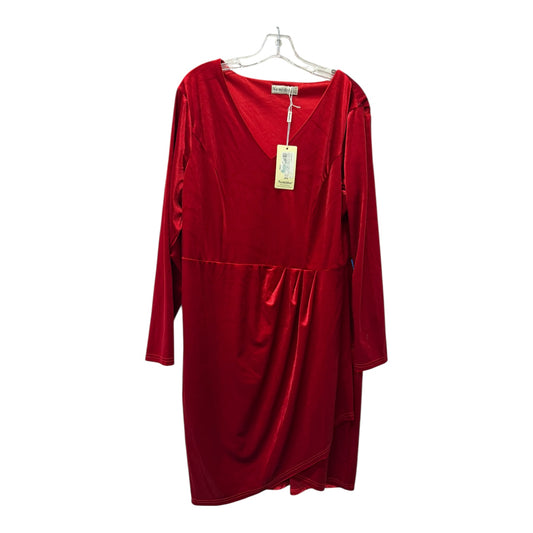 Dress Casual Midi By ne midor In Red, Size:1X
