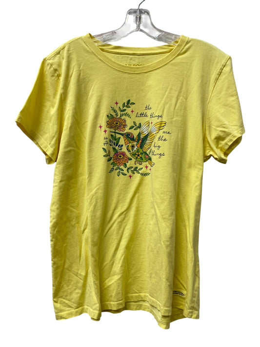 Athletic Top Ss By Life Is Good In Yellow, Size:Xl