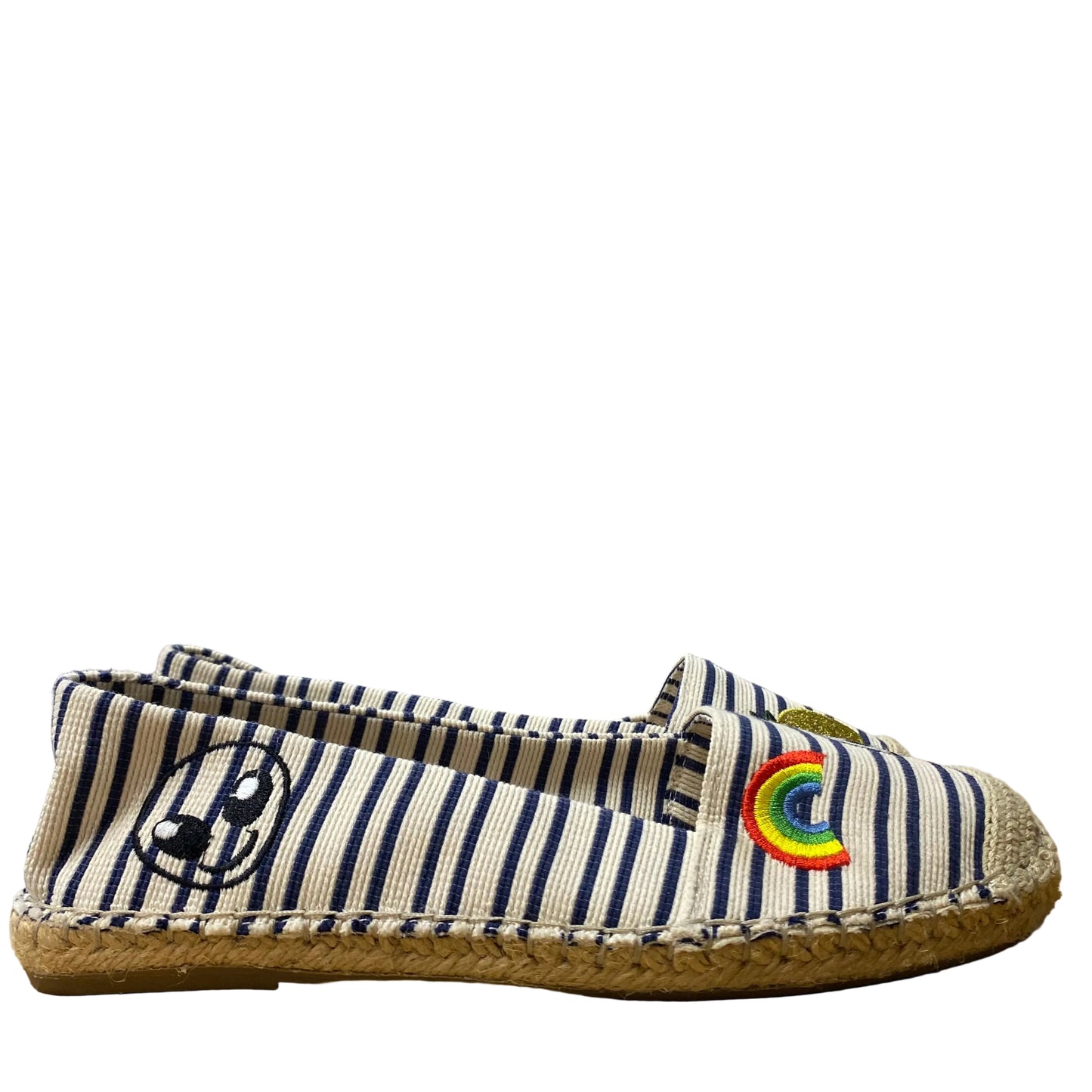 Shoes Flats By Mix No 6 In Blue & Cream, Size:10