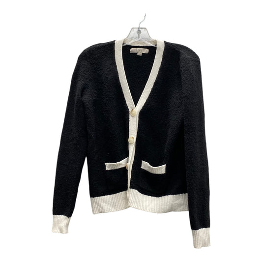 Sweater Cardigan By Loft In Black & White, Size:Xs