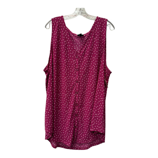 Top Sleeveless By Torrid In Pink & White, Size:4X
