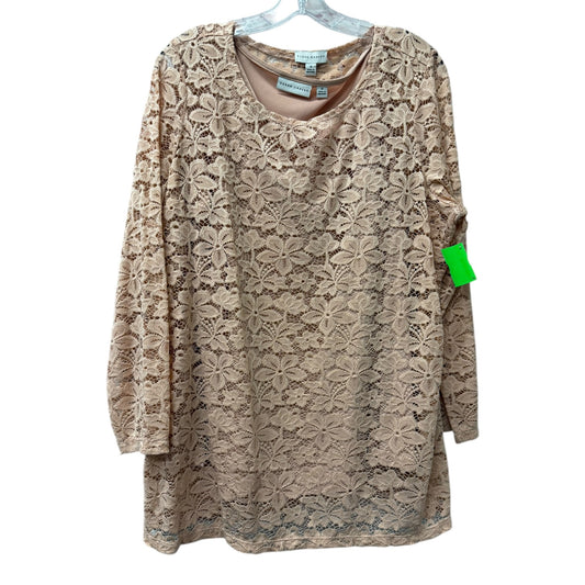 Top Ls By Susan Graver In Peach, Size:1X