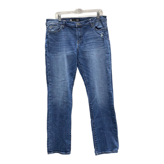 Jeans Straight By Kut In Blue Denim, Size:14