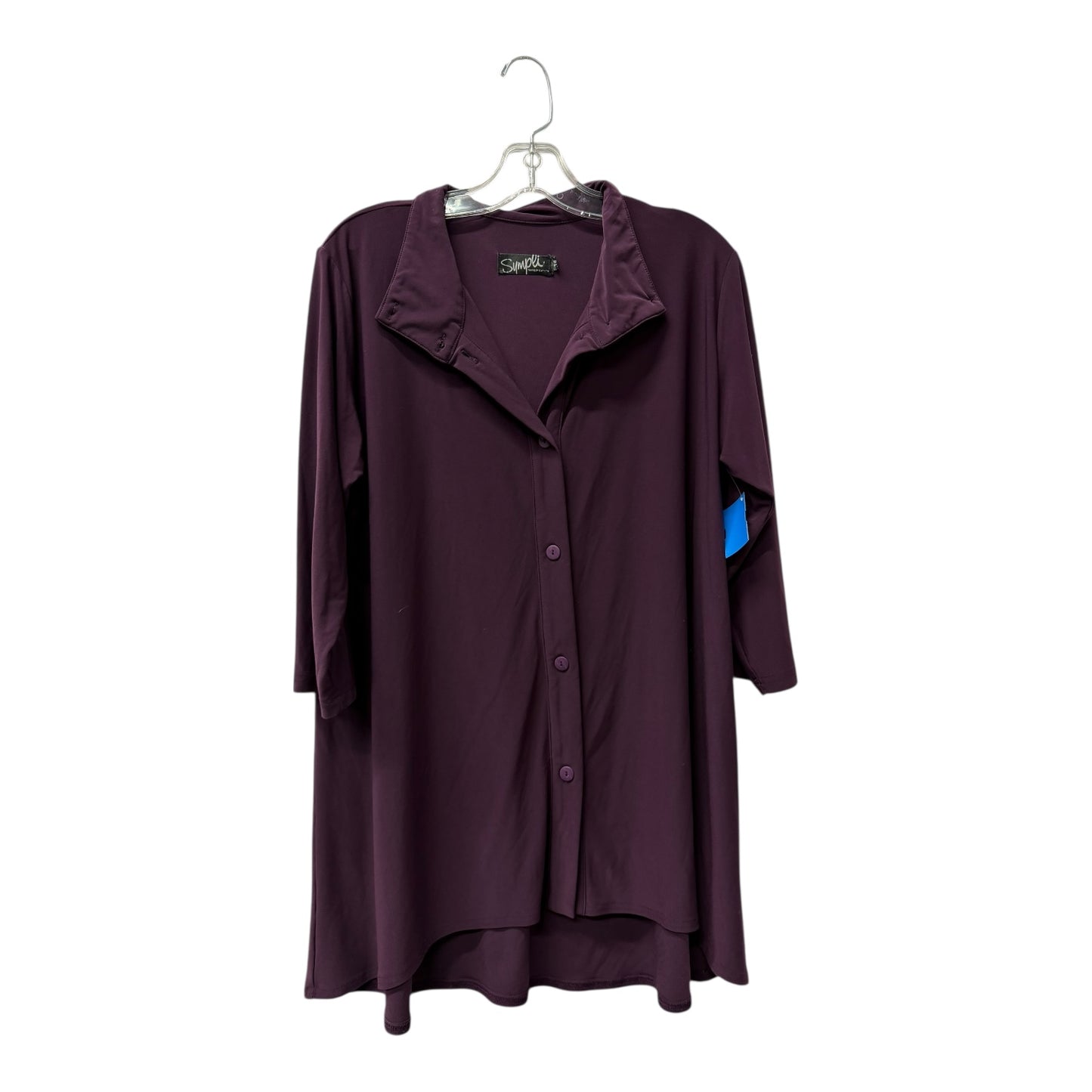 Blouse Ls By Sympli In Purple, Size:L