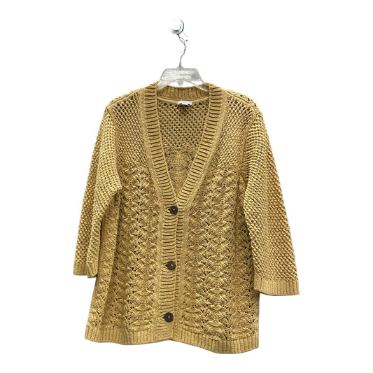 Sweater Cardigan By J. Jill In Gold, Size:Lp