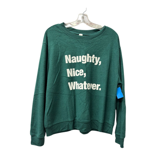 Sweatshirt Crewneck By No Boundaries In Green, Size:Xl