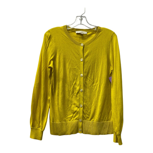 Sweater Cardigan By Loft In Yellow, Size:S