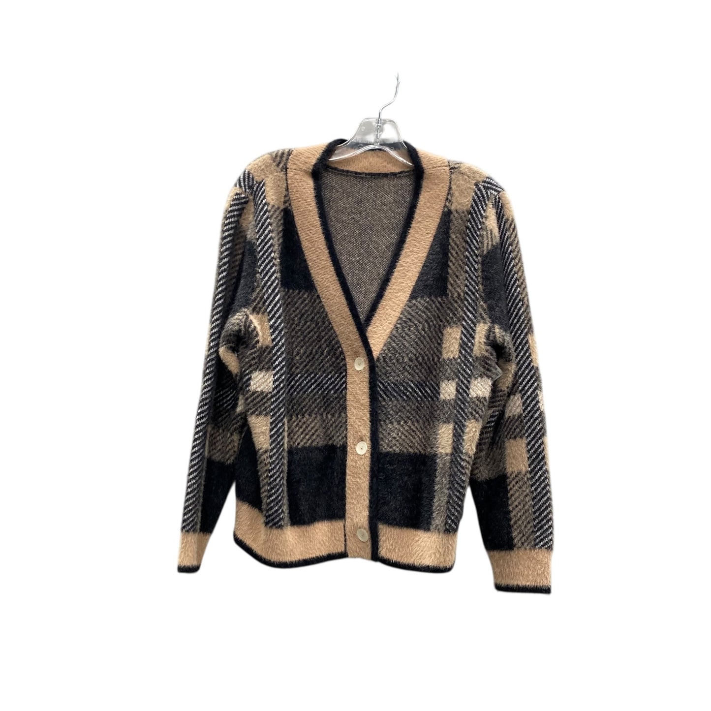 Sweater Cardigan By Cme In Black & Tan, Size:M